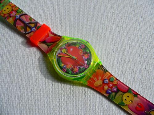 Love, Peace And Happiness GJ118 Swatch watch