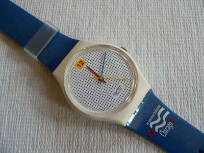 1996 Dotted Swiss Chicago Democratic convention Logo Swatch watch