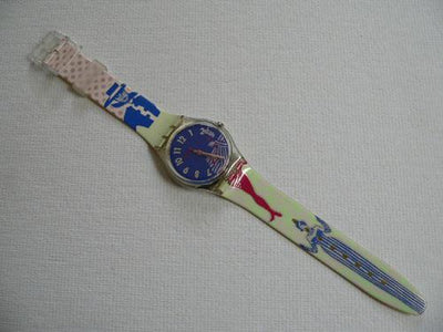Gruau GK147 Swatch Watch (Preowned, band has a crack)