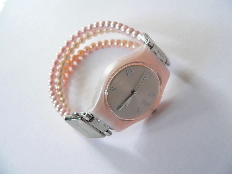 Swatch Watch Pearl Tension LP123 Vintage 2004 Vintage 1999 Swatch Womens Watch- Paved in Silver Mother of  main image 2