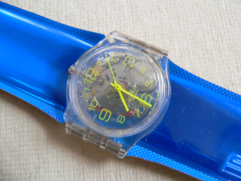 Swatch Watch - GK348D - BLUE SPRING Mint Rare* 2001 Swatch SNAP IT ON Collection BLUE SPRING  main image 2