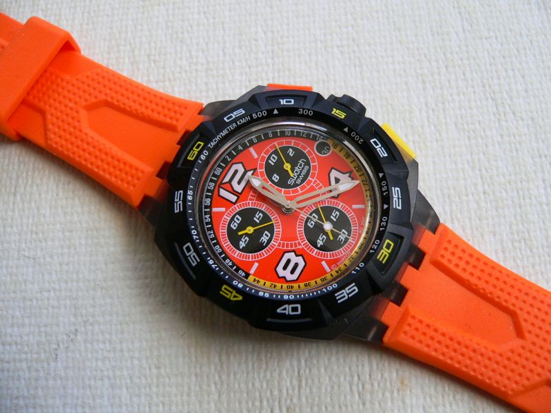 swatch sun down 腕時計　スウォッチ　クロノグラフ　オレンジ Swatch Sun Down SUIM400 – swatchandbeyond.com